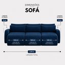 Ver imagem 4 de Sofá Retrátil 6 Lugares Veludo Apolo 3,30 Mts Oceano
