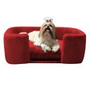 Ver imagem 1 de Poltrona Cama Pet Hannah Luxo - Veludo Vermelho