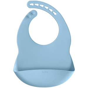Babador em Silicone com Pega Migalha Azul Buba