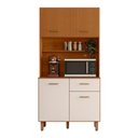 Ver imagem 3 de Kit Cozinha New Izis 4 Portas 1 Gaveta MDF-MDP 90cm Freijó Pallazio