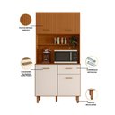 Ver imagem 2 de Kit Cozinha New Izis 4 Portas 1 Gaveta MDF-MDP 90cm Freijó Pallazio