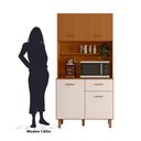 Ver imagem 5 de Kit Cozinha New Izis 4 Portas 1 Gaveta MDF-MDP 90cm Freijó Pallazio