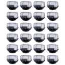 Ver imagem 1 de Kit 24 Arandelas Luminária Tartaruga Lente Cristal Preta