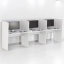 Ver imagem 1 de Estação de Trabalho Escritório Mesa Call Center 3 Lugares Branco