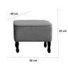 Puff Banqueta Teles Retangular Para Sala Quarto Suede:Cinza - 3
