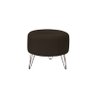Puff Decorativo Redondo Pés Metal Couro Natural Marrom - Scala Decor - 1