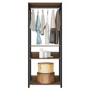 Ver imagem 5 de Guarda Roupa Solteiro Closet 73cm 3 Prateleiras Una Mel/preto C01 - Mpozenato