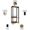 Ver imagem 2 de Guarda Roupa Solteiro Closet 73cm 3 Prateleiras Una Mel/preto C01 - Mpozenato