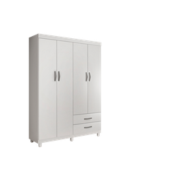 Guarda-Roupa Roupeiro Milão 4 Portas Branco - 1