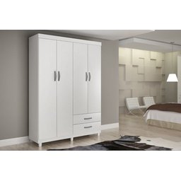 Guarda-Roupa Roupeiro Milão 4 Portas Branco - 2