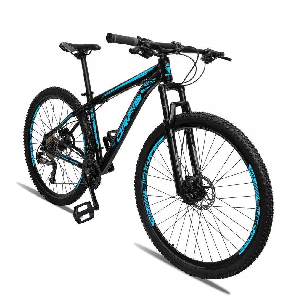 Bicicleta Drais 27V Câmbio Shimano Freio Hidráulico Preto/Azul Turquesa 21" - 225 - 2