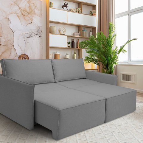 Sofá para Sala de Estar Retrátil 198cm x 85cm Tecido Safira Paris