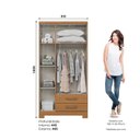 Ver imagem 4 de Guarda-Roupa Solteiro 3 Portas e 2 Gavetas em MDP Henn Açaí Marrom/Cinamomo