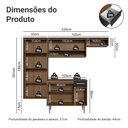 Ver imagem 3 de Armário de Cozinha Completa 220 cm Rustic/Preto Deli Madesa 03
