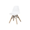 Ver imagem 1 de Cadeira Eames Infantil Branca - Base Madeira Natural