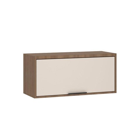 Armário Aéreo de Cozinha 80cm 1 Porta Basculante Aspen Luciane Móveis Vanilla/beige