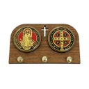 Ver imagem 1 de Porta Chaves Medalha de São Bento Madeira Resinado