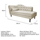 Ver imagem 4 de Kit Diva Recamier Diana 160cm Lado Direito e 01 Poltrona Classic Linho - Doce Sonho Móveis RECAMIER