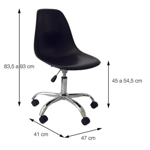 Cadeira Charles Eames Dkr Pp Base Rodizio:azul Petroleo