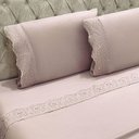 Ver imagem 3 de Jogo Cama Lençol Casa Scarpa Detail King Bordado Guipir Bordado Inglês Percal 300 Fios 4 Peças -