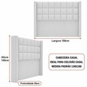 Ver imagem 3 de Cabeceira Estofada Tratto Casal Box Madeira Maciça Linho Cinza 158cm Sallar Home