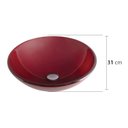 Ver imagem 3 de Cuba de Vidro 31cm x 11,5cm sem Válvula Jaspe Astra Vermelho