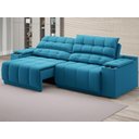 Ver imagem 2 de Sofá com Porta Copos Carregador Usb Ret Rec Samurai 2,30m Velosuede Royal - Netsofas