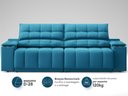Ver imagem 5 de Sofá com Porta Copos Carregador Usb Ret Rec Samurai 2,30m Velosuede Royal - Netsofas