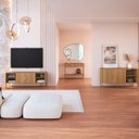 Ver imagem 2 de Conjunto Sala de Estar Rack Buffet e Aparador Orgânico Hanover/dourado