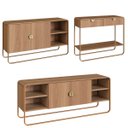 Ver imagem 1 de Conjunto Sala de Estar Rack Buffet e Aparador Orgânico Hanover/dourado