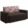 Bicama Sofá Cama Mamflex Mirante 5000 com Braço 2 Lugares em Tecido Veludo Tabaco Palmeira Floral - 1