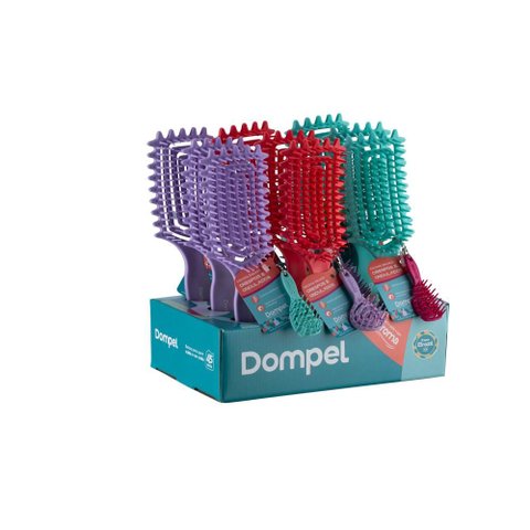 Display Escova Enlace 4058 Dompel c/ 9 Escovas - Violeta, Coral e Verde Água
