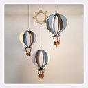 Ver imagem 3 de Lustre Luminária Infantil Balão Bronze e Azul 20x47