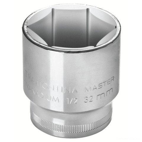 Soquete Sextavado 27 Mm Encaixe 1/2 em Aço Cromo Vanádio com Acabamento Cromado