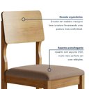 Ver mais imagens de Conjunto 4 Cadeiras para Sala de Jantar Pés Madeira Maciça Ana Marrom/Cinamomo/Bege
