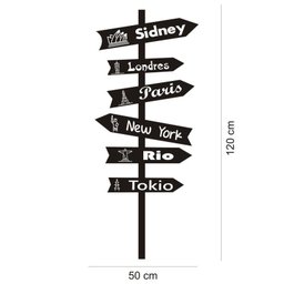 Adesivo Decorativo Parede Placas Cidades - 3