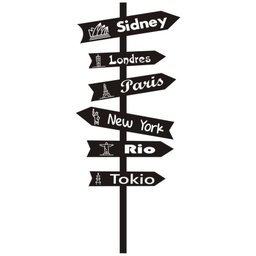 Adesivo Decorativo Parede Placas Cidades - 1