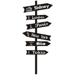 Adesivo Decorativo Parede Placas Cidades - 1