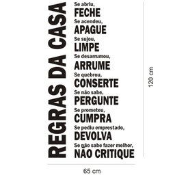 Adesivo Decorativo Parede Regras da Casa - 3