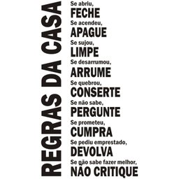 Adesivo Decorativo Parede Regras da Casa - 1