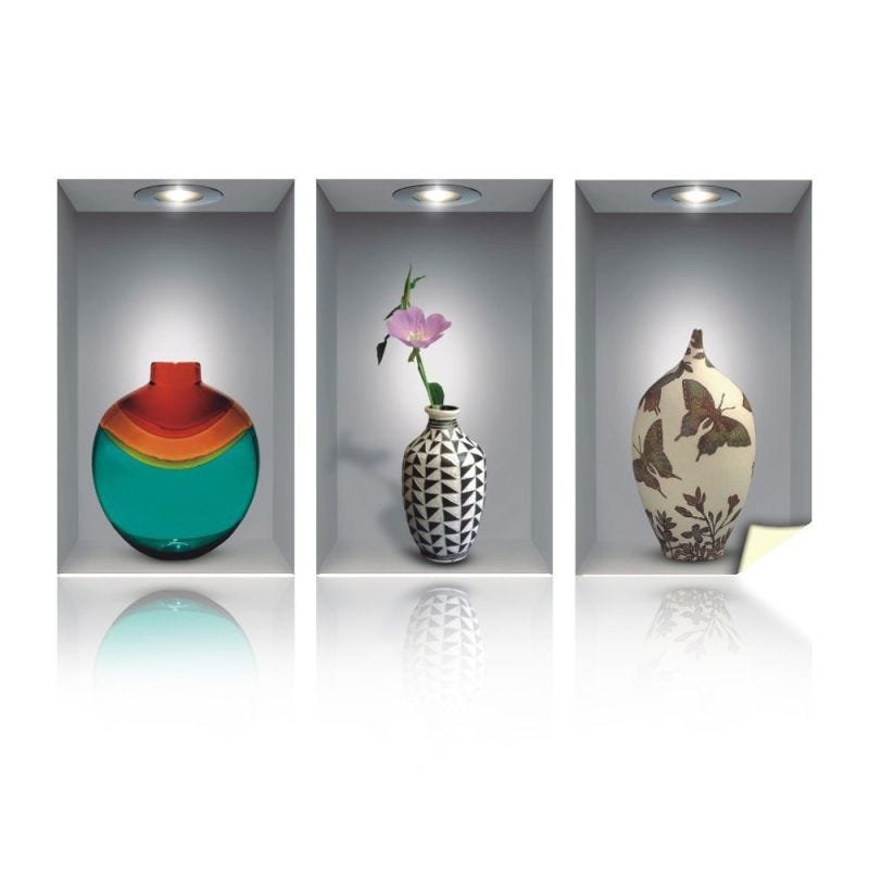 Adesivo Decorativo para Parede Nichos e Vasos 3D - 1
