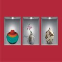 Ver imagem 2 de Adesivo Decorativo para Parede Nichos e Vasos 3d