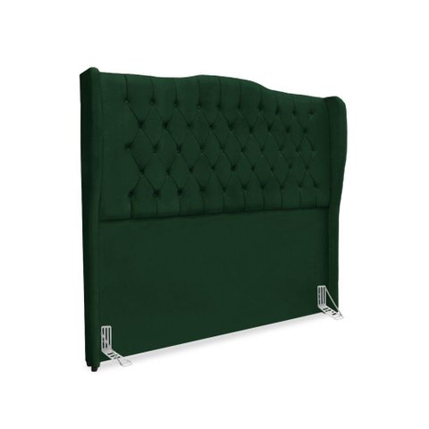 Cabeceira de Cama Box Casal 140 Cm Dubai Premium - Veludo Verde