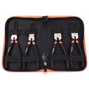 Ver imagem 3 de Jogo Alicate Anéis Interno Externo Bico Reto Curvo 7 Pol 4 Peças