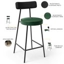 Ver imagem 4 de Kit 02 Banquetas Baixa Cozinha Sala Jantar Bancada Milão L02 Couríssimo Preto Verde - lyam decor Lya