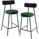 Ver imagem 1 de Kit 02 Banquetas Baixa Cozinha Sala Jantar Bancada Milão L02 Couríssimo Preto Verde - lyam decor Lya