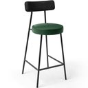 Ver imagem 3 de Kit 02 Banquetas Baixa Cozinha Sala Jantar Bancada Milão L02 Couríssimo Preto Verde - lyam decor Lya
