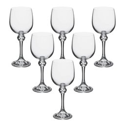 JOGO 6 TA&Ccedil;AS EM CRISTAL PARA VINHO TINTO J&Uacute;LIA 230ML - BOHEMIA - 1