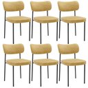 Ver imagem 1 de Kit 6 Cadeiras Decorativa Estofada para Sala de Jantar Melina L02 Couríssimo Casco Fendi - Lyam Deco