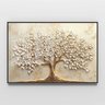 Quadro Decorativo Árvore da Vida Folhas Delicadas Flores Brancas Sala Quarto Casa Escritório - 3